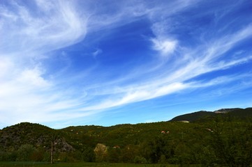 landscape of clouds in spring
