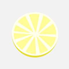 Round lemon slice illustration. Fruit, half of lemeon, cooking. Food concept. illustration can be used for topics like fruits, natural food, eco production