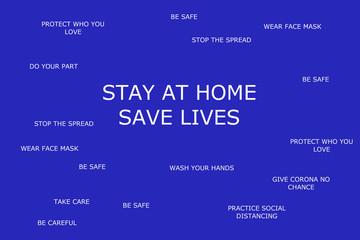 Obraz premium Stay at home, save lives