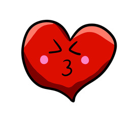 Cartoon Stylized Flirty Heart