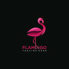 Flamingo bird logo concept  - obrazy, fototapety, plakaty