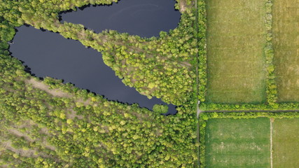 Feld mit See am Moor