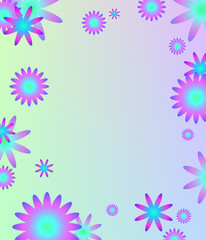 Fototapeta na wymiar Vibrant gradient background with flowers