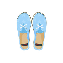 Blue gumshoes illustration. Summer, spring, footwear. Fashion concept. illustration can be used for topics shopping, wardrobe, casual style