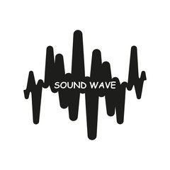 Black Music wave symbol. Pulse music player logo. Vector equalizer element on a white. Sound Wave Illustration