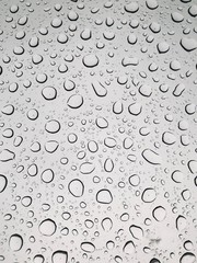 Texture. Transparent water drops background. Wet, gray and transparent glass texture. Condensed rain drops. Can be used as a background.