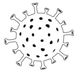 Coronavirus Disease Covid 19- MERS - SARS Cov-2 - Black Icon Illustration Isolated