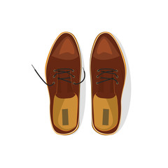 Brown classic shoes illustration. Man shoes, boots, style. Fashion concept. illustration can be used for topics shopping, wardrobe, casual style