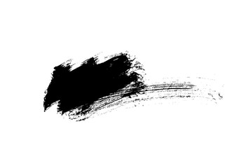 Black paint vector brush stroke isolated on white background. Vector ink illustration, dry dirty smear. Grunge paint brushstroke