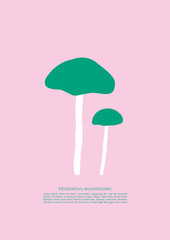 Flat mushroom shape illustration. Cute vector spot illustration 