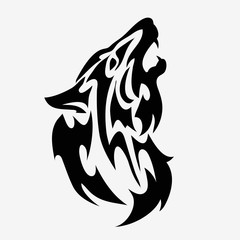Tribal wolf head tattoo vector illustration.