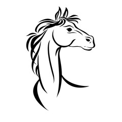 Horse, hand drawn vector stylized illustration