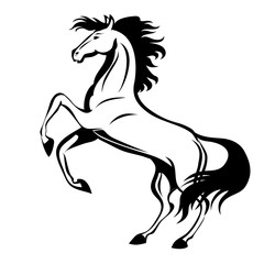 Obraz na płótnie Canvas Horse, hand drawn vector stylized illustration