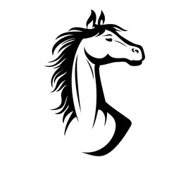 Horse, hand drawn vector stylized illustration