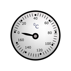 Industrial thermometer . Temperature, boiler room, heating pipe thermometer. Thermometer concept. illustration can be used for topics like industry, measurement, engineering