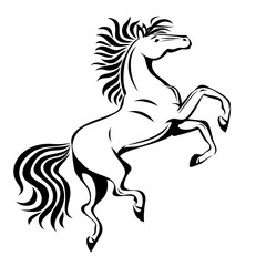 Horse, hand drawn vector stylized illustration