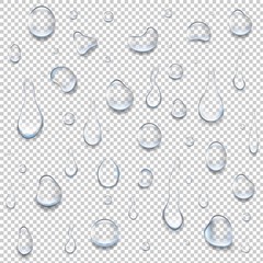 Water Drop Isolated Big Set Transparent Background