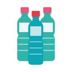 water bottles plastic isolated icon