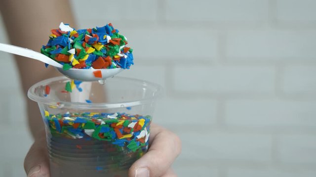 Microplastic in the water.