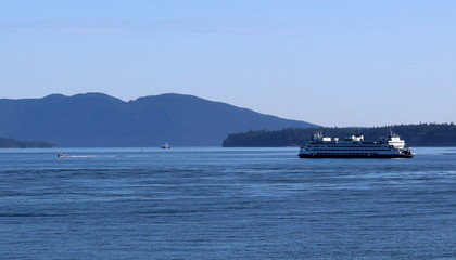 boat on the lake with mountains