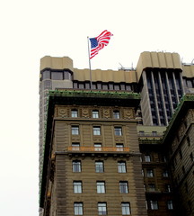 american flag on top of building