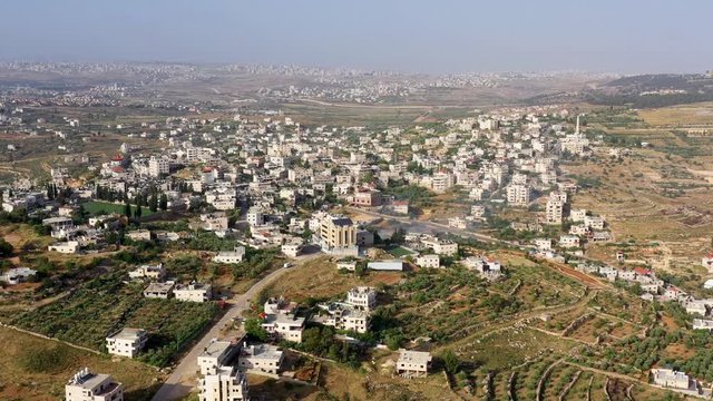 Aerial View over Palestinian Town Biddu Near Jerusalem 
