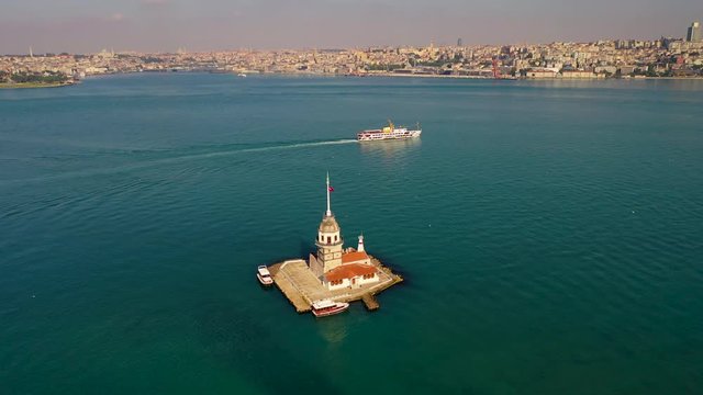 Maiden's Tower also known as Leander's Tower Aerial view From Istanbul.