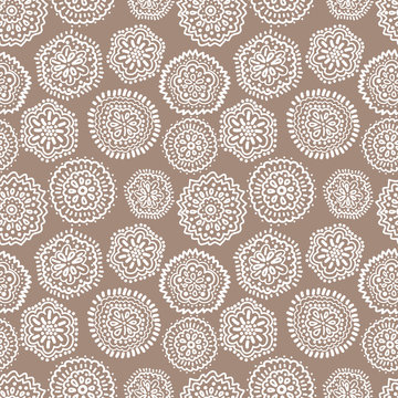 Seamless stylish hand drawn pattern. Vector illustration for textile, fabric and paper. Doodle lace for kids and baby.