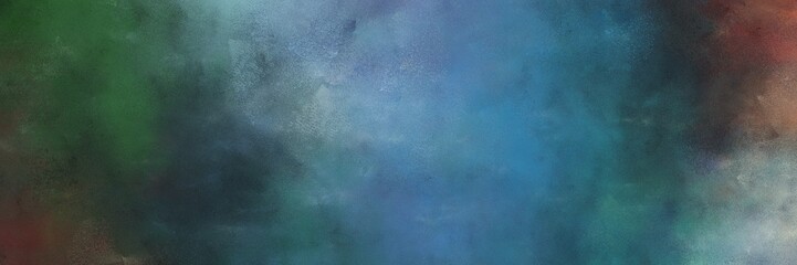 beautiful abstract painting background texture with teal blue, very dark blue and dark gray colors and space for text or image. can be used as horizontal background graphic