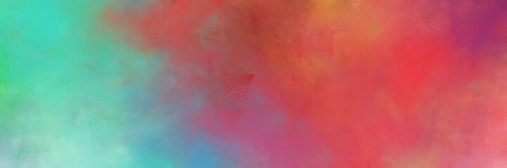 beautiful abstract painting background texture with moderate red and medium aqua marine colors and space for text or image. can be used as horizontal background texture