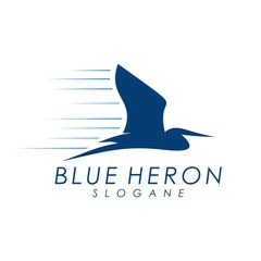 heron blue logo design vector