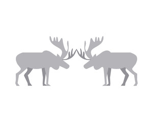 reindeer animals silhouettes isolated icons