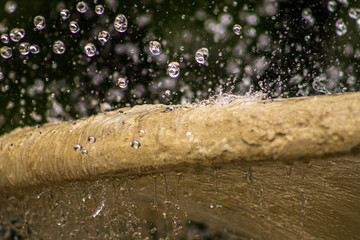 water drops on a fountain