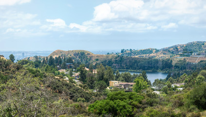 Hollywood Reservoir, lake in the hills of Hollywood, Los Angeles