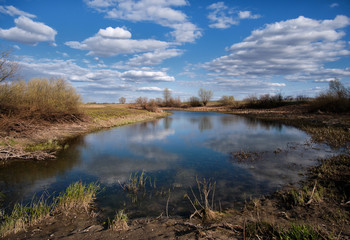 Fototapeta na wymiar lake in the spring