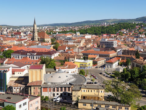 City center buildings in Cluj-Napoca, Romania