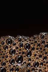 Coffee bubble from top view, Flat lay design, extreme close up. Copyspace for texture and background
