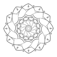 Floral pattern mandala outline