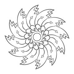 Floral pattern mandala outline
