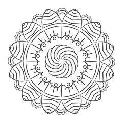 Floral pattern mandala outline