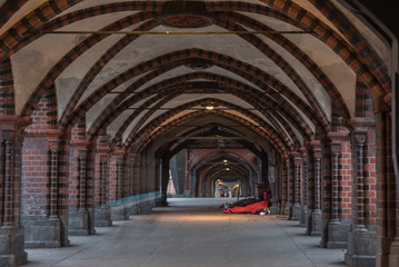 Homeless on Oberbaum Bridge Berlin