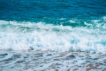 waves on the sea in barcelona