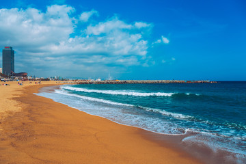 barceloneta beach and sea in barcelona