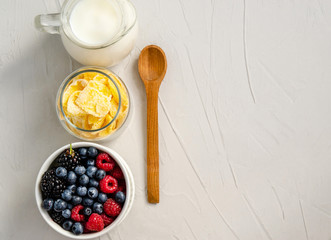 Ingredients for a healthy breakfast