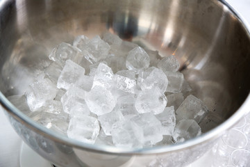 Fototapeta na wymiar ice bucket for cooling bottles