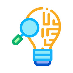 brain savvy research icon vector. brain savvy research sign. color symbol illustration