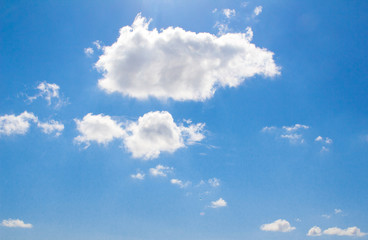 Blue sky with wight scattered clouds background scenary, background, copy space for text, empty space, empty space for text