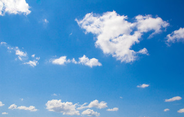 Blue sky with wight scattered clouds background scenary, background, copy space for text, empty space, empty space for text