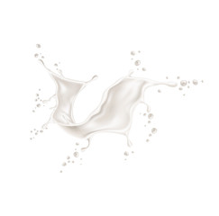 Vector realistic milk yogurt splash dairy design