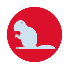 beaver animal rodent silhouette icon